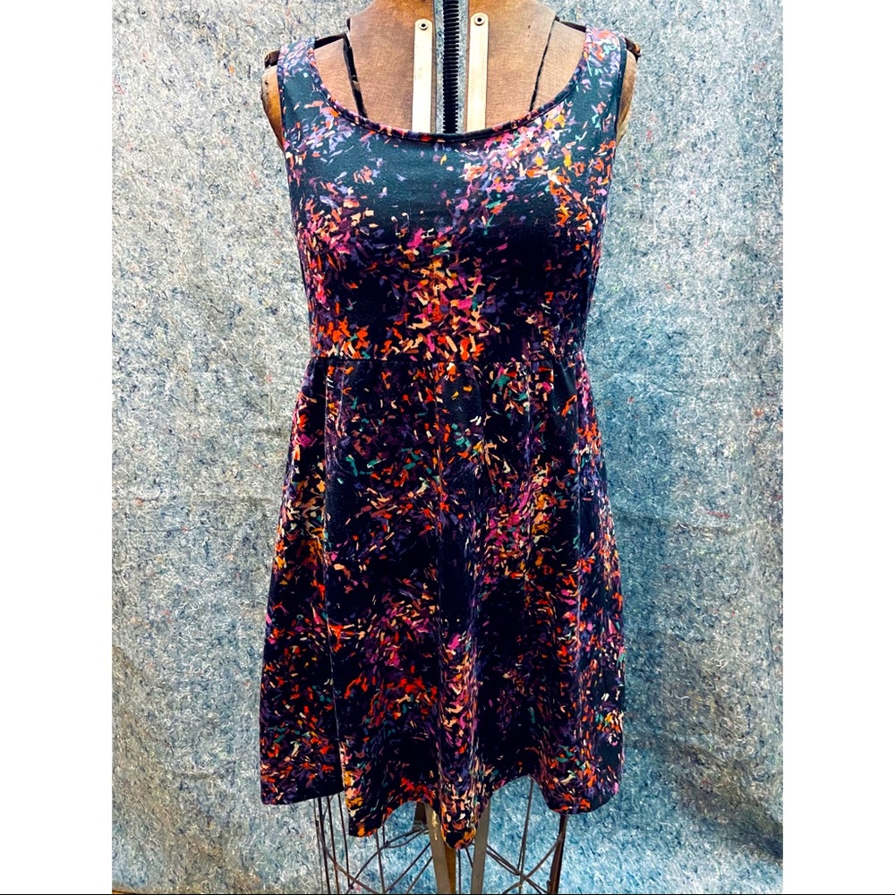Xhiliration Abstract Floral Print Dress